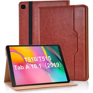 Varohix Tablet Case for Samsung Galaxy Tab A 10.1 2019 SM-T510/SM-T515 Cover Retro Folio Shell for Galaxy Tab A SM-T510 Case Multi-Angle Stand Cover PU Leather with Card Pocket ,Brown