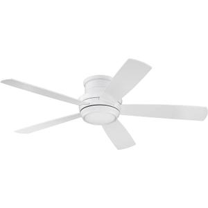 Craftmade Flush Mount Ceiling Fan with LED Light and Remote TMPH52W5 Tempo 52 Inch White, Hugger Fan