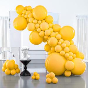PartyWoo Mustard Yellow Balloons 100 pcs Different Sizes of 36 18 12 10 5 Inch Fall Color Orange Yellow Balloon Arch Kit Garland for Thanksgiving Baby Shower Birthday Party Decorations Orange-Y10