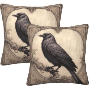 2 x Bird Throw Pillow Covers 18 X 18 Inch Set of 2 Pillow Cases Decoration Cushion Cover for Sofa Bedroom Living Room Outdoor (Bird, 18"x18")
