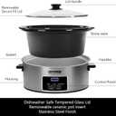 8-Quart Digital Programmable Slow Cooker with Timer - Small Kitchen Appliance for Family Dinners - Serves 10+ People - Heat Settings: Keep Warm, Low and High