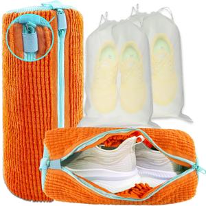 Shoe Washing Machine Bag, 2 Pack  Reusable, Fits All Shoe Types, 360 Deep Cleaning with Self-Locking Zipper, Wash Two Pairs at Once, Protects Shoes and Washing Machines(Orange)