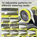 YASHINE 50ft Retractable Garden Hose Reel, Portable Hose Reel, 45+5FT with 10 Patterns Spray Nozzle, Adapts to standard US hose plugs, 50FT Hose Reel for Garden Watering Car Washing Pet -Green