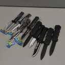 9 Pack Retractable Fake Knife Retractable Knife Halloween Props Fake Plastic Blades for Halloween April Fool's Party(9 Pcs Style A)