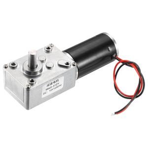 MECCANIXITY DC 12V 12 RPM Reversible Worm Geared Motor Reducer Motor 8mm D Shape Shaft High Torque Gear Box Reduction Electric Motor for Sweepers, Printers, Ovens