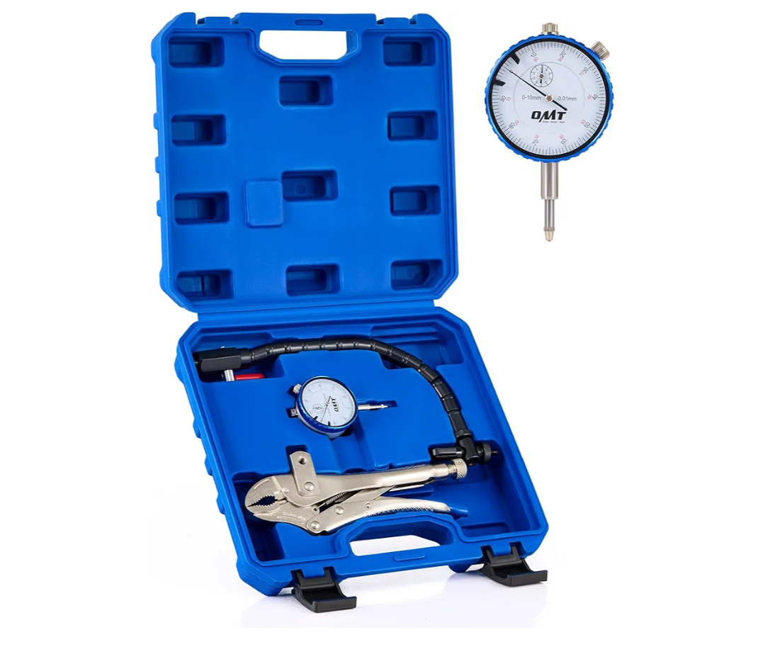 Orion Motor Tech Dial Gauge, Brake Runout Gauge and Ball Joint Gauge, Clamping Dial Indicator with 7 in Locking Pliers & 360° Flexible Stem Holder, 0.01 mm Precision Automotive Dial Indicator