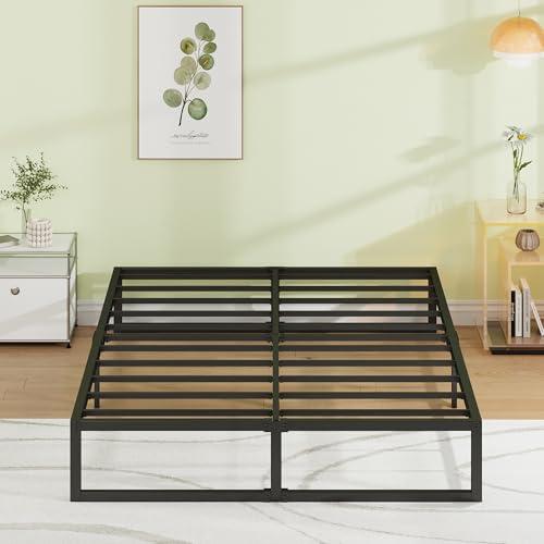 EMODA 12 Inch King Size Bed Frame No Box Spring Needed, Heavy Duty Metal Platform with Steel Slats, Noise Free, Easy Assembly, Black