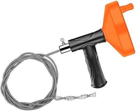 Drain Snake Auger 33 Feet, Plumbing Snake Drain Hair Clog Removal Tool, Heavy Duty Toilet Snake Auger, Sink Unclogger Drain Cleaner Tool for Bathroom Kitchen Tub Shower Drain Clog Remover with Gloves