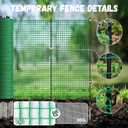 3x50 FT Temporary Fence for Backyard,Temporary Fence with with 9 Fiberglass Posts,Windbreak Rope,Ground Peg,Plastic Garden Fence,Safety Barrier Fence Roll for Backyard Outdoor Animal Protect