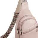 Telena Sling Bag for Women Crossbody Bags Purse for Women Vegan Leather Fanny Pack with Adjustable Strap (1-Pink)