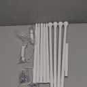 White Curtain Rods for Windows 28-48 inch, 2 Pack 5/8" Curtain Rod Set with Brackets, Splicing Adjustable Curtain Rod for Bedroom, Kitchen, Living Room, Matte White