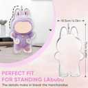 2 x Protective Case for Labubu Standing Figure - Clear PVC Portable Storage Box with Keychain, Dustproof Scratch-Resistant Collector Display (Figure Not Included Style1)