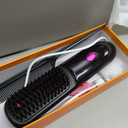 Cordless Hair Straightener Brush Pro for Short Hair, 3 Speed Temp with LED Display, Fast Heating Portable USB Rechargeable, Safe Auto Shut Off, Perfect for Girls on the Go (Black)