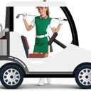 4ft Life Size Golf Cart Cardboard Cutout Standee, Plastic Golf Party Decoration Photo Booth Props Standup for Baby Shower, Birthday, Gender Reveal Parties and Sports Theme Event (White)