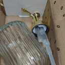 JASAI 18Oz Glass Soap Dispenser with Golden Pump for Kitchen,Refillable Liquid Hand soap Dispenser with Vertical Stripe, Clear Soap Dispenser Bathroom for Hand soap, Dish Soap, Lotion