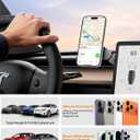 CloudValley Tesla Model 3/Y Phone Mount, Magnetic Car Metal Holder with Strong Magnet Power,Foldable & Extendable Hidden DesignTesla Screen Stand for 3/Y/S/X/Cybertruck, Designed for MagSafe iPhone
