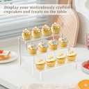 AZEAM Acrylic Riser,Clear Display Risers Stand Perfume Organizer Cologne Acrylic Shelves 3 Tiered Cupcake Shelf for Amiibo Funko POP Figures Food Desserts Holder Collection Cosmetic Vendor Product