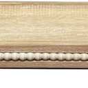 Oval Wooden Decorative Tray, Farmhouse Style, Beaded Serving Tray for Living Room, Coffee Table (White Wash)