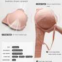 Popilush Minimizer Bras for Women Full Coverage Lace Push Up Plus Size Underwire Bra with Support (36DD, Black)