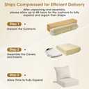 Outdoor Chair Cushion Set for Patio Furniture, 24 x 24 x 6 Extra Thick Deep Seat Patio Cushions, Olefin Back and Seat Cushion Replacement, Removable Cover, Ties and Handle, Beige