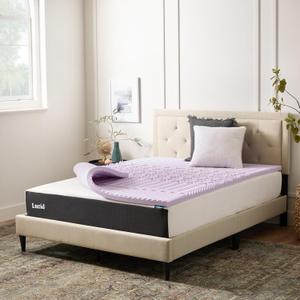 Lucid 2 Inch Lavender Memory Foam Topper, 5 Zones, Plush, Twin XL Size