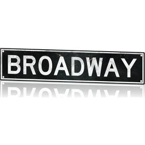 Broadway Metal Sign 18x4 - Embossed Vintage Aluminum Retro New York City Wall Art for Home, Office, Bar, or Theater Room Decor  Broadway Gifts