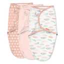 SwaddleMe by Ingenuity Original Swaddle, 100% Cotton, Improves Sleep & Calms Startle Reflex, 0-3 Months, 1.0 TOG, 3-Pack, Baby Swaddle Blanket - Coral Days