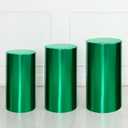 uxcell Set of 3 Green Cylinder Spandex Stand Covers, Plinth Stand Cover for Party Wedding Birthday Decoration, Only Contains Cylinder Covers (Foil Fabric - Small)