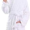 V.&GRIN Girls Hooded Towel Robe, Super Absorbent Quick-Dry Kids Bathrobe for Bath & Pool - Solid Colors Bubble Texture (9-10 Years, White)