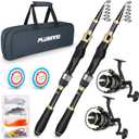 PLUSINNO Fishing Rod and Reel Combo,Fishing Pole,Telescopic Fishing Rod Kit with Spinning Reel, Telescopic Fishing Pole with Carrier Bag for Freshwater Saltwater for Men Women (1.8M 5.91 FT)