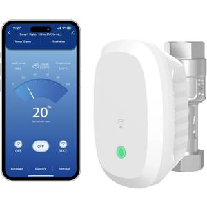 FRANKEVER DN20 Smart Water Valve 3/4 Smart Water Management System WiFi Remote Control Faucet Timer for Hose, Sprinkler Water Timer Auto Watering for Plants ,Compatible with Alexa,Google (DN20(3/4"))