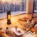 Uthfy Space Heaters for Indoor Use, 1500W Electric Heater for Large Room with 120° Oscillation&Child Lock, 24H Timer, 3 Color 3D Flame, Thermostat, Dust Filter, ECO Mode, Remote, Portable Tower Heater