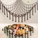 mirolam Stuffed Animal Storage Hammock Net - Toy Hammock Net for Stuffed Animals Corner - Hanging Stuff Animal Organizer Holder Large Organization Boys Room Decor (XL Large(51L"*51H"*65"W), Black)