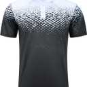 uideazone Mens Golf Shirt Dry Fit Athletic Polo Shirts Moisture Wicking Performance 3D Print Short Sleeve (Medium)