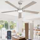60 Inch Ceiling Fan with Lights,APP&Remote Control,DC Motor | Dimmable LED,3CCT,Memory Function,Dual-Finish Reversible Blades,Damp Rated,6 Speeds,Timer,Living Room,Bedroom,Covered Patio