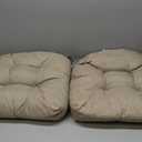 RACLVAY Outdoor Chair Cushions, Outdoor Cushions, Patio Chair Cushions, Indoor Full-Length Ties for Non-Slip Support, Premium Comfortable Thick Fiber, Set of 2 (Beige, 19 x19 Inch)