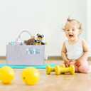 AIXIANG Baby Diaper Caddy Organizer,Portable Nursery Essentials Storage Diaper Caddy for Newborn Boy and Girl (Grey)