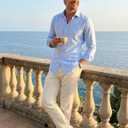 Beninos Men's Dress Shirts Casual Long Sleeve Button Down Shirt (XL)