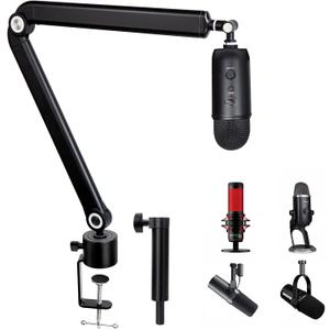 Blue Yeti Boom Arm with Extension Tube - Mic Boom Arm Compatible with HyperX QuadCast, Weighted Metal Height adjustment Mic Arm for QuadCast,Blue Yeti,Shure MV7,Rode and Most Gaming Mic By SUNMON ()