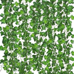 Comtelek 504 FT Artificial Ivy 72 Pack Ivy Vine Garland Ivy Leaves Greenery Garlands Clip Hanging Fake Leaf Plants Faux Green Flowers Decor Home Kitchen Garden Office Wedding Wall
