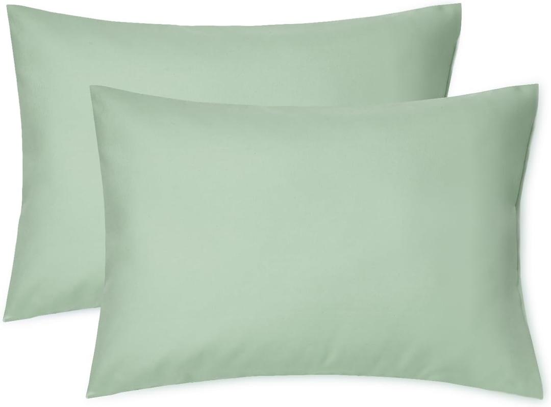 EXQ Home Toddler Pillowcases 13x18 Travel Pillow Case Set of 2, Small Pillow Case Fits Baby Pillow Sized 12x16, 13x18, Kids Pillowcases 2 Pack Machine Washable with Envelope Closure (Sage)