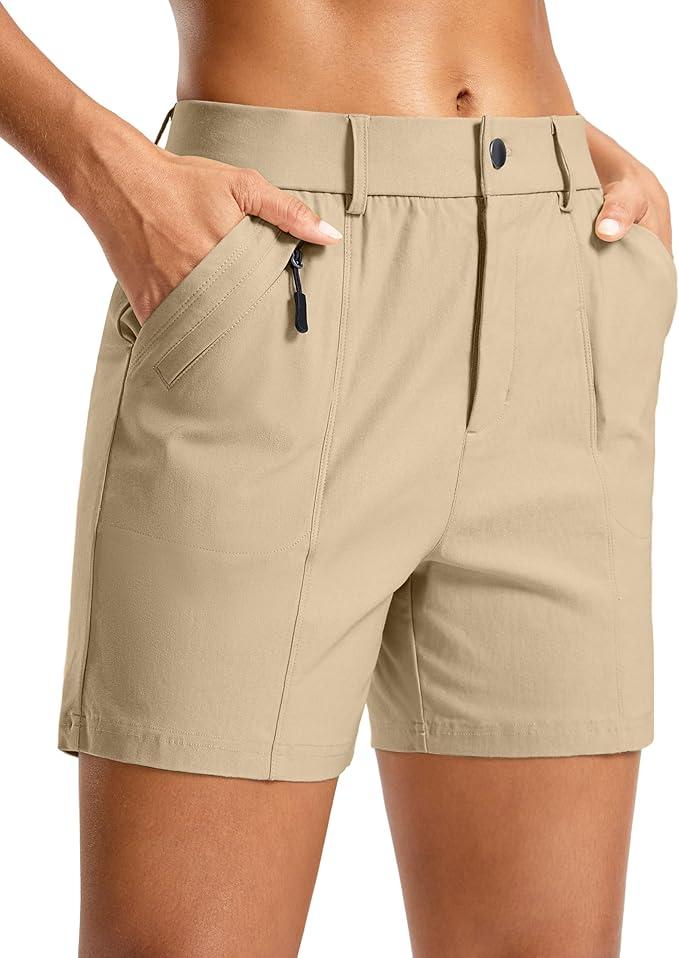 SANTINY Women's  Hiking Golf Shorts Quick Dry Stretch Casual Work Shorts with Pockets for Women Walking Travel Summer M