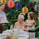 Affrolling 12 Pcs 8" Boho Honeycomb Balls Decoration Hanging Tissue Paper Pom Poms for Halloween Fall Thanksgiving Christmas Party Supplies Birthday Wedding Classroom Home Decor