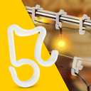 100 Pack Gutter Light Clips Weatherproof Gutter Clips for Hanging Outdoor Lights Flexible, Translucent & Reusable | Easy & Quick Installation on Roof & Gutters | Holiday & Christmas Lighting Setup