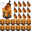 12 Pcs Halloween Capybara Plush Keychain with 12 Pcs Gift Box Cute Halloween Capybara Stuffed Animals Keychains Pendant with Goodie Candy Box for Birthday Gift Favor Accessories