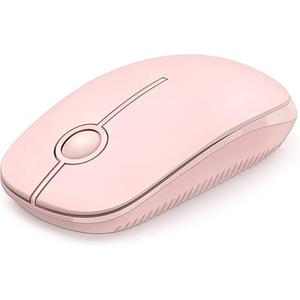 VssoPlor Wireless Mouse, 2.4G Slim Portable Computer Laptop Mouse with Nano Receiver Quiet Silent Optical Mice for Notebook, PC, Laptop, ComputerPure Pink