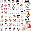 45pcs Snowman Face Stickers for Crafts Cute Christmas Ornaments Vinyl Snow Man Face Decals Xmas Winter Holiday Stickers for Window Glass Cups Balls Jars Wall Party Supplies Home Decoration(face45)