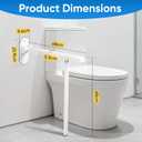 26.8 INCH Flip-Up Toilet Grab Bar with Support Leg, Wall-Mounted Safety Rail for Bathroom, Night Glow Strips on Both Sides, Folding Handrail for Elderly & Disabled