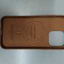 Belemay for iPhone 15 Pro Max Leather Case Compatible with MagSafe, Full-Grain Vegetable-Tanned Leather, Metal Buttons & Camera Bezel - Slim Fit&Sleek- Luxury Phone Cover (6.7-inch)-Saddle Brown