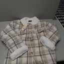 Dokotoo Winter Coats for Women Button Down Plaid Flannel Shirts Warm Sherpa Fleece Jacket (X-Large, White)